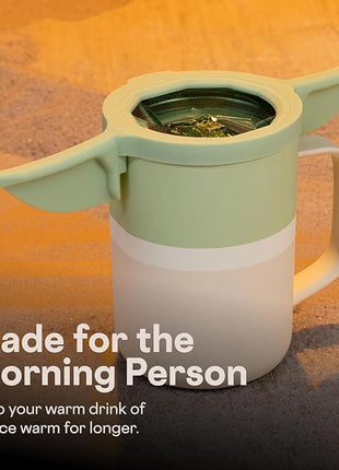 Corkcicle Classic Coffee Mug - Triple Insulated Stainless Steel for Travel - Shatter-Proof Lid - Keeps Drink Hot Over 3 Hours - Holiday Mug Gift - Great for Gifting Warmth - 16 oz - Grogu