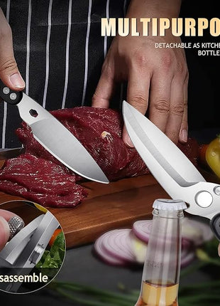 DRAGON RIOT Heavy Duty Poultry Shears - A Must Have Kitchen Shears for Chicken and Meat Cutting - Dishwasher Safe and Stainless Food Kitchen Scissors for Thanksgiving(Black)