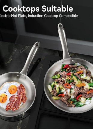 Duxtop Whole-Clad Tri-Ply Stainless Steel Induction Cookware Set, 9PC Kitchen Pots and Pans Set