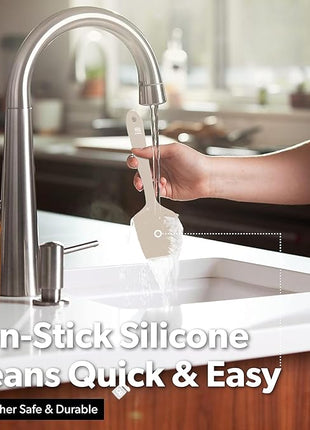 DI ORO Silicone Spatula Set - Rubber Kitchen Spatulas for Baking, Cooking, & Mixing - 600°F Heat-Resistant & BPA Free Silicone Scraper Spatulas for Nonstick Cookware - Dishwasher Safe (3pc, Clay)