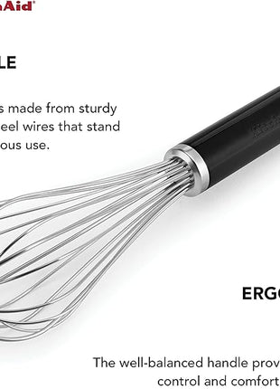 KitchenAid Utility and Flat Whisk Set, Set Of 2, Black