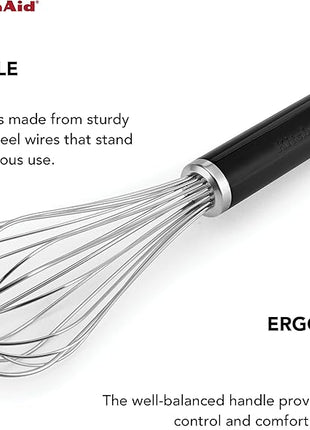 KitchenAid Classic Utility Whisk, 10.5 Inch, Black