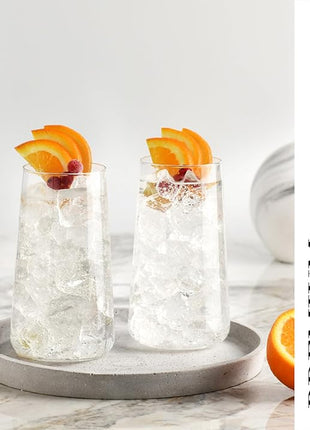 Krosno Water Glasses, Set of 6, Capacity 20 fl oz, Infinity Collection, Thin Highball Glasses,Clear Tall Glass Cups For Water, Juice, Drinks, and Cocktails, Dishwasher Safe, Made in Europe