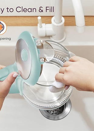 Cosori Electric Kettle, No Plastic Filter & Spout, Tea Kettle & Hot Water Boiler For Coffee & Tea, Water Heater & Teapot, Automatic Shut Off, Borosilicate glass, Green, 1.7L/1500W