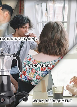 Cuban Coffee Maker, 6 or 3cup Electric Espresso Coffee Maker, Portable Cafeteras Electricas Modernas, Electric Moka Pot with Detachable Base & Overheat Protection, Coffee Gift for Home Travel