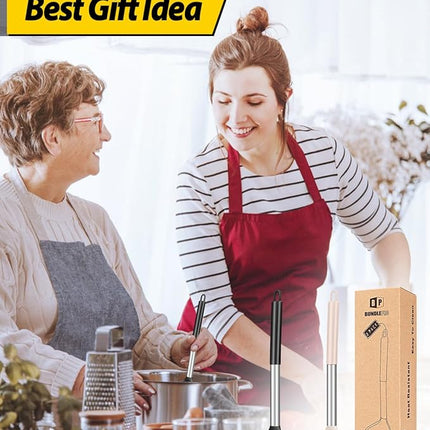 Pack of 2 Ladle Spoon,Silicone Large Spoon for Soup,Non Stick Kitchen Utensils with High Heat Resistant,BPA Free Perfect Kitchen Tools for Cooking, Stirring,Serving Soups (BLACK-KHAKI)