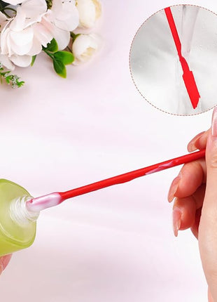 4pcs Mini Silicone Spatula Set, 3 Size Makeup Spatula Small Rubber Spatula for Thin Jar Skinny Openings Bottles, Tiny Scraper for Kitchen and Cosmetic, Multipurpose Scraping Mixing Tools (Red)