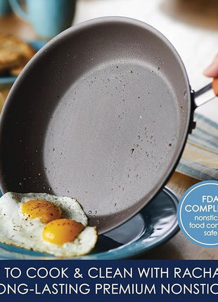 Rachael Ray Cucina Nonstick Cookware Pots and Pans Set, 12 Piece, Pumpkin Orange