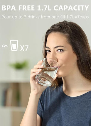 Evoloop 1.7L Electric Kettles, BPA Free Tea Kettle, Hot Water Boiler Heater, Stainless Steel Teapot, Auto Shut-Off & Boil-Dry Protection, 120V/1500W