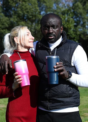 BJPKPK 30oz Color Block Tumbler With Lid And Straw,Stainless Steel Double Wall Vacuum Insulated Tumblers,Ocean Dream