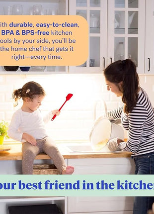GIR: Get It Right Silicone Kitchen Spatula - Non-toxic Cooking Utensils for Nonstick Cookware, Cooking and Baking, Skinny - 11IN - Red