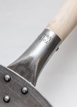 Craft Wok Flat Hand Hammered Carbon Steel Pow Wok with Wooden and Steel Helper Handle (14 Inch, Flat Bottom) / 731W316