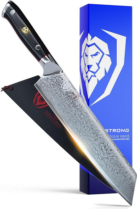 Dalstrong Kiritsuke Chef Knife - 8.5 inch - Shogun Series Elite - Damascus - Japanese AUS-10V Super Steel Kitchen Knife - Premium Black G10 Handle - Razor Sharp Knife - Chef's Knife - w/Sheath