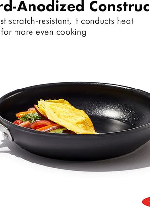 OXO Enhanced 8" Frying Pan Skillet, PFAS-Free Ceramic Nonstick, Durable Hard Anodized Cookware, Scratch Resistant, Stainless Steel Handle, Good Grips, Dishwasher Safe, Oven safe, Black