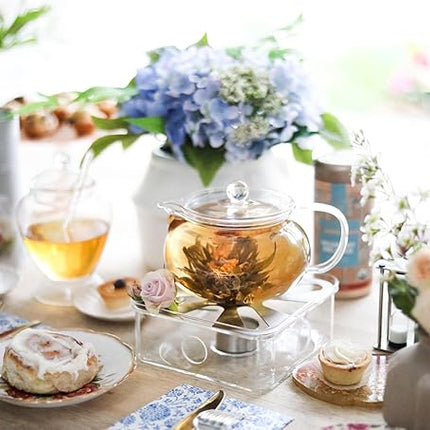 Teabloom Kyoto 2-in-1 Tea Kettle and Tea Maker – Glass Teapot with Removable Loose Tea Filter – Tea Connoisseur's Choice