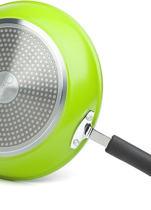 Green Earth Frying Pan 3-Piece Set by Ozeri (8", 10", 12") – 100% PTFE, PFC, APEO, GenX, NMP and NEP-Free German-Made Coating