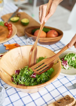 10-Piece Wooden Spoons for Cooking - Natural Teak Cooking Utensils with Premium Gift Box - Kitchen Gift Set -Soft Comfort-Grip Wood Spoons for Cooking