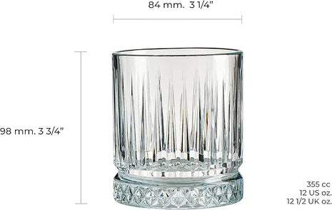Pasabahce Exclusive Whiskey & Cocktail Glasses Set Of 4 - Premium Old Fashioned Glasses - Premium Scotch, Bourbon, Liquor, Rum Glasses - 11.75 Oz Drinking Glasses - Perfect for Parties, Gifts