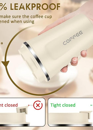 CS COSDDI 12 oz Stainless Steel Vacuum Insulated Tumbler - Coffee Travel Mug Spill Proof with Lid - Coffee Cups for Keep Hot/Ice Coffee,Tea and Beer