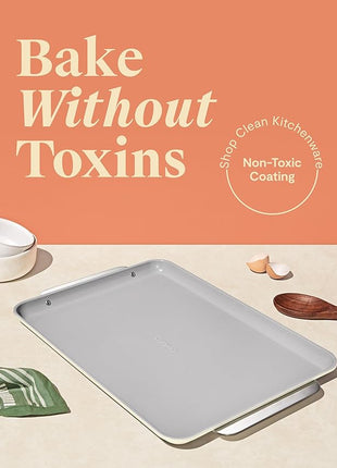 Caraway Non-Stick Ceramic Baking Sheet - Naturally Slick Ceramic Coating - Non-Toxic, PTFE & PFOA Free - Perfect for Baking, Roasting, and More - Large (18" x 13") - Cream
