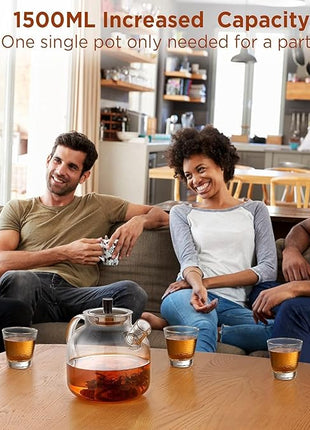 Glass Teapot with Removable Infuser,Ehugos 800ml (27OZ) Stovetop Safe Small Tea Pot, Blooming and Loose Leaf Hand Crafted Kettle for Women and Adult with Stainless Infuser