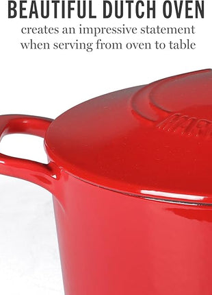 Martha Stewart Gatwick 4 Quart Enamel Cast Iron Dutch Oven - Red