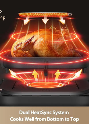 Mova FD10Pro Air Fryer, 6.3QT Large Digital Airfryer with Visible Window, 11 Preset Cooking Modes, Dual Heating System 122-450°F Precise Heat for Even Results, Non-Stick Baskets