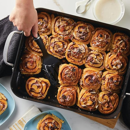 KitchenAid Hard Anodized Roasting Pan/Roaster with Removable Rack, 13 Inch x 15.75 Inch - Matte Black