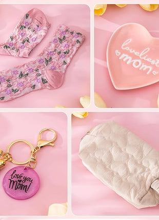 Mom Birthday Gifts for Mom from Daughter Son - Funny Christmas Birthday Gifts Ideas for New Moms Mother - 14Oz Ceramic Coffee Mug, Heart-Shaped Jewelry Dish, Gift Boxed Set, 10pcs - Best Moms Gift