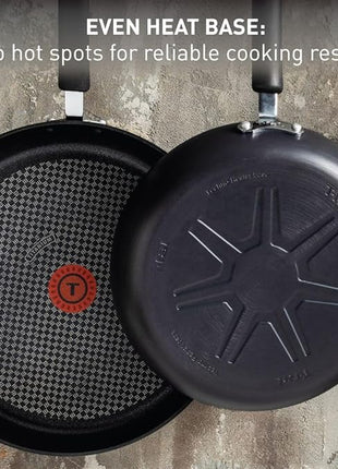 T-fal Ultimate Hard Anodized Non Stick Jumbo Cooker With Lid & Helper Handle 5 Quart, Oven Broiler Safe 400F, Lid Safe 350F, Cookware, Deep Frying Pan, Skillet, Pots and Pans, Dishwasher Safe, Grey