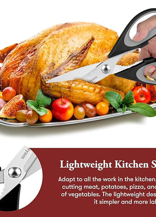 Kitchen Gadgets Utensils Set for Home, iBayam 8.5" Kitchen Scissors with Sheath, Black Cooking Scissors, All Purpose Shears