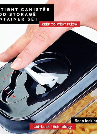 DWËLLZA KITCHEN Pasta Storage Containers for Pantry Airtight - 2 Pc Spaghetti Container Storage - Ideal for Spaghetti & Noodles, Kitchen Pantry Organization and Storage - Keeps Food Fresh & Dry