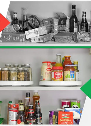 Set of 4, 10 Inch Non-Skid Lazy Susan Organizers - Turntable Rack for Cabinet, Pantry Organization and Storage, Kitchen, Fridge, Bathroom Makeup Vanity Countertop, Under Sink Organizing, Spice Rack