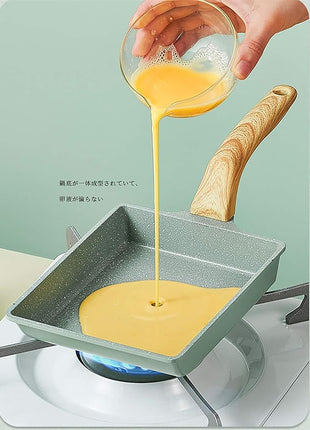 Japanese Omelette Pan Nonstick Tamagoyaki Egg Pan,Retangle Small Frying Pan,with Silicone Spatula & Brush,Non-Stick Coating (PFOA Free) - 20 x 15cm