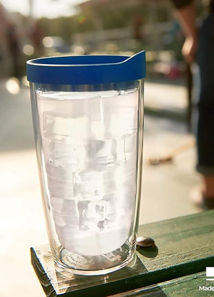 Tervis Tropical Animal Collection Made in USA Double Walled Insulated Tumbler Travel Cup Keeps Drinks Cold & Hot, 16oz, Turtle