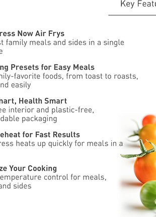 Panasonic FlashXpress Family Size Air Fryer Toaster Oven Combo, 11 Cooking Functions, 1800W PFAS-Free, Double Infrared Heating, Temperature Control Dial, Stainless Steel - NB-G211P