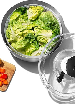 OXO Good Grips Stainless Steel Salad Spinner, 6.34 Qt. (Pack of 4)