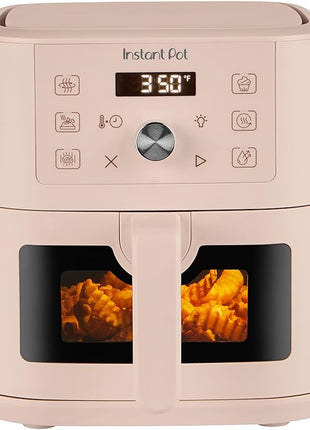 Instant Pot 4Qt VORTEX 6-in-1 Mini Air Fryer, Custom Program Options, Air Fry, Broil, Roast, Dehydrate, Bake, Reheat, Rosewater, 4 Quarts