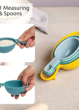 OTOTO Measuring Spoons Set - Teaspoons for Dry & Liquid Ingredients, BPA-free & Dishwasher Safe, Funny Gifts, Baking Accessories, Unique Kitchen Gadgets (Shelly)