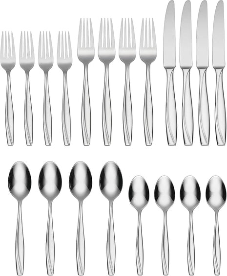 Oneida Camlynn Mirror 20 Piece Everyday Flatware Set, Service for 4 (Pack of 3)