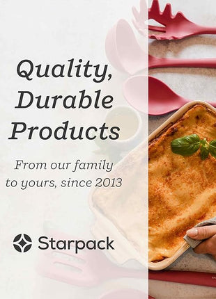 Starpack 'Like a Boss' XL Premium Silicone Cooking Utensils Set (6 Pcs) 13" - Heat Resistant Kitchen Utensils 600°F - Non-Stick Silicone Utensil Set - Large Kitchen Utensils Set for Cooking & Serving