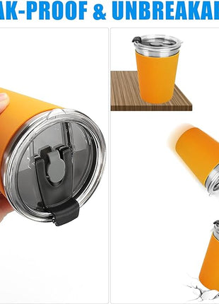 5Pack Kids Cups with Straws and Lids Spill Proof, 12oz Toddler Straw Cups with Colorful Silicone Sleeves, Unbreakable Stainless Steel Water Tumblers for Cold & Hot Drinks