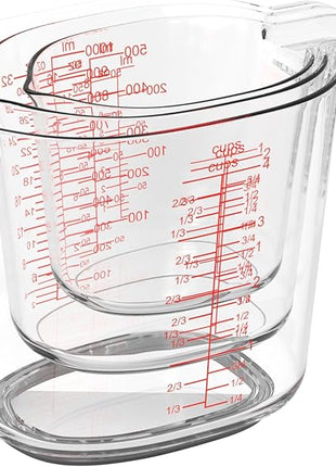 Cuisinart Nesting Liquid Measuring Cups, Clear, 3-Piece, CTG-00-3MC