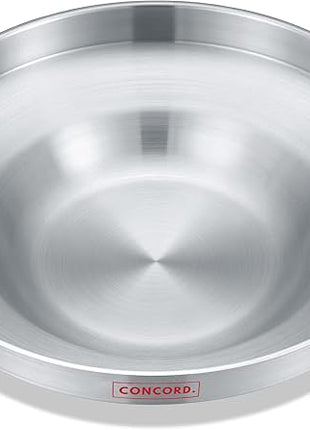 Concord Stainless Steel Comal Frying Bowl Cookware (22"), silver (S4008 S4812 S5612)
