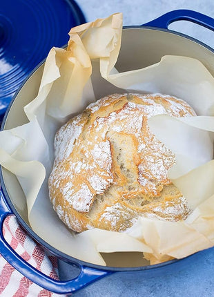 Lodge 7.5 Quart Enameled Cast Iron Dutch Oven with Lid – Dual Handles – Oven Safe up to 500° F or on Stovetop - Use to Marinate, Cook, Bake, Refrigerate and Serve – Indigo