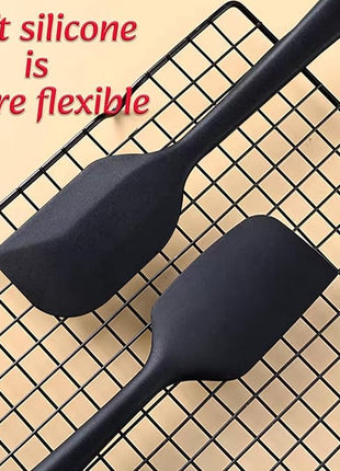 8 Pieces Silicone Spatula, 8.5 inch Non-stick Spatulas with Stainless Steel Core,Heat Resistant-500℉, Food Grade Silicone, Dishwasher Safe, for Mixing,Cooking,Baking (Black)