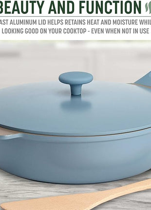 Goodful All-in-One Pan, Multilayer Nonstick, High-Performance Cast Construction, Multipurpose Design Replaces Multiple Pots and Pans, Dishwasher Safe Cookware, 11-Inch, 4.4-Quart Capacity, Blue Mist