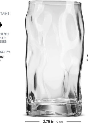 Bormioli Rocco Set Of 4 Sorgente Glasses, Crystal-clear Cocktail Glasses Barware, For Bourbon, Scotch, Water, Juice, Drinking Glasses Set, Made In Italy. (Highball)