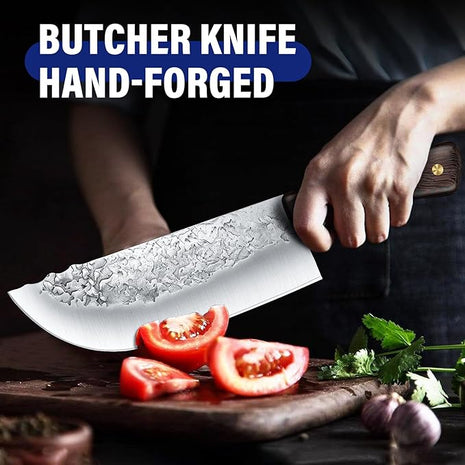 DRAGON RIOT Chef Butcher Knife Set for Meat Cutting, 4 Pcs Japanese Forged Chef Knives Set for Men and Women Gift for Men