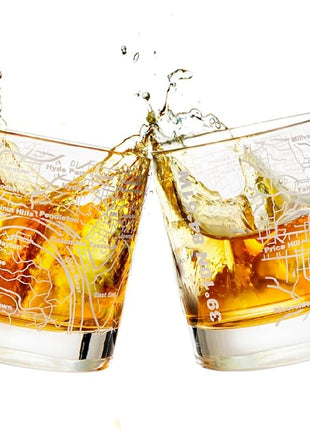 Greenline Goods Whiskey Glasses - 10 Oz Tumbler Set for Cincinnati lovers, Etched with Cincinnati City Map Old Fashioned Rocks Glass - Set of 2